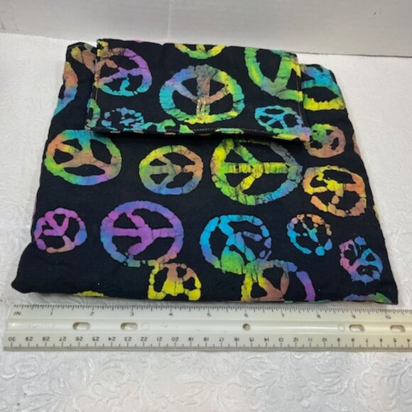 PEACE Symbol Designed Button Cotton Storage Travel Fold Over Pouch Bag - Picture 8 of 9